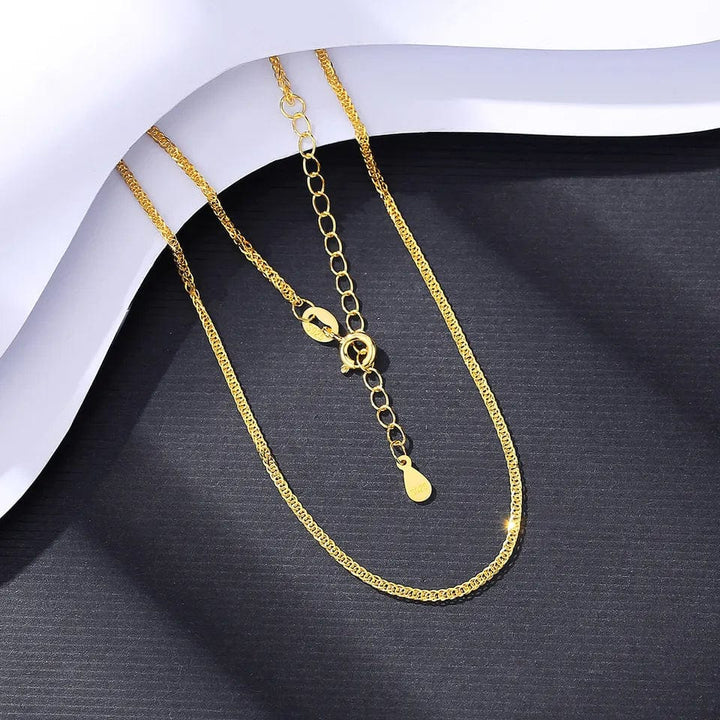 14K Gold Plated 925 Sterling Silver Dainty & Thin Link Gold Necklace