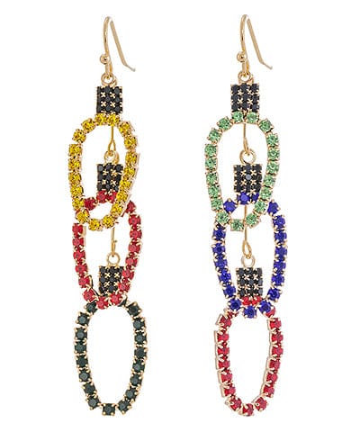 3 Layer Bedazzled Christmas Lights Dangle Earrings