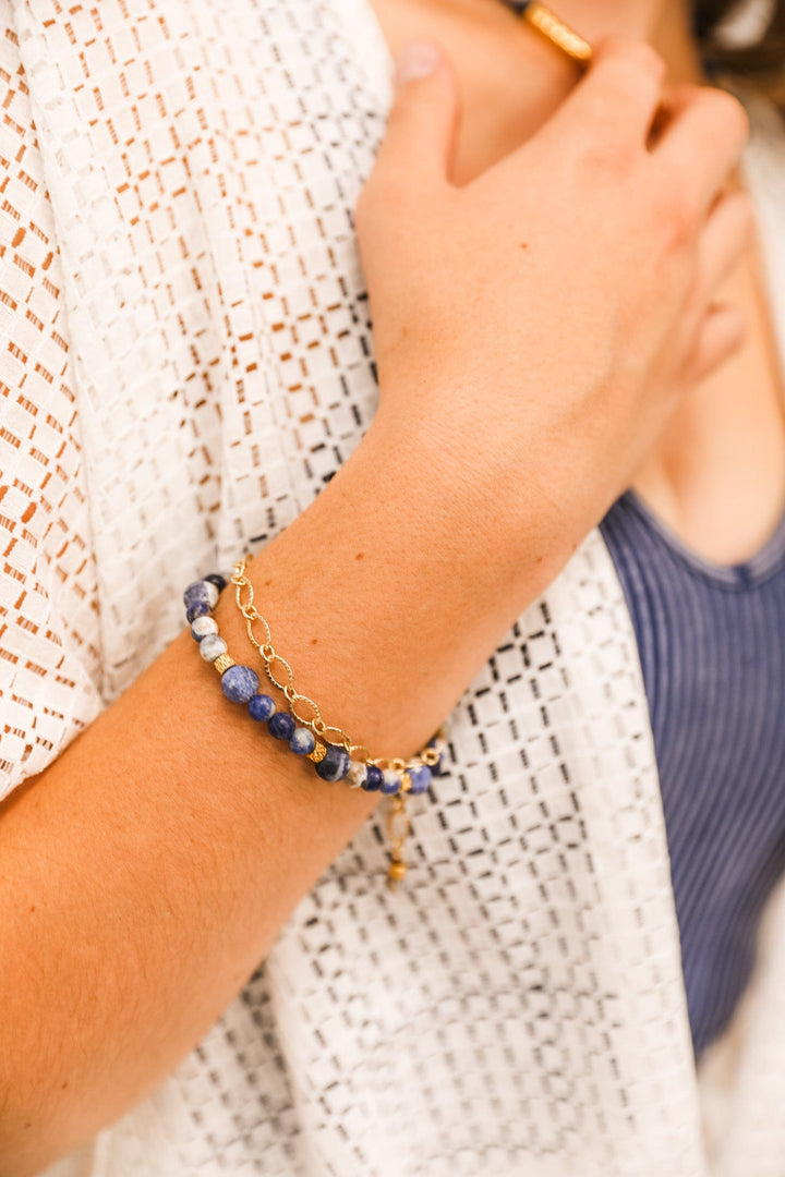 Annwn Lapis Double Bracelet