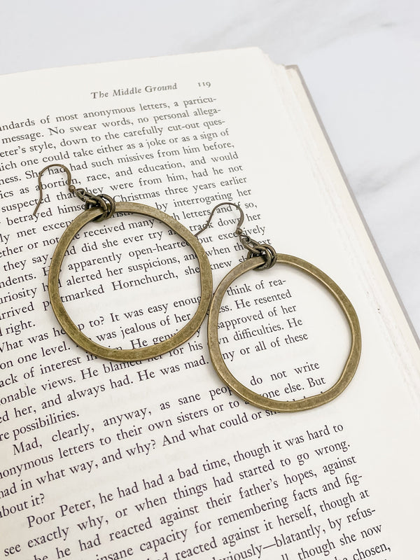 Antique Metal Circle Earrings