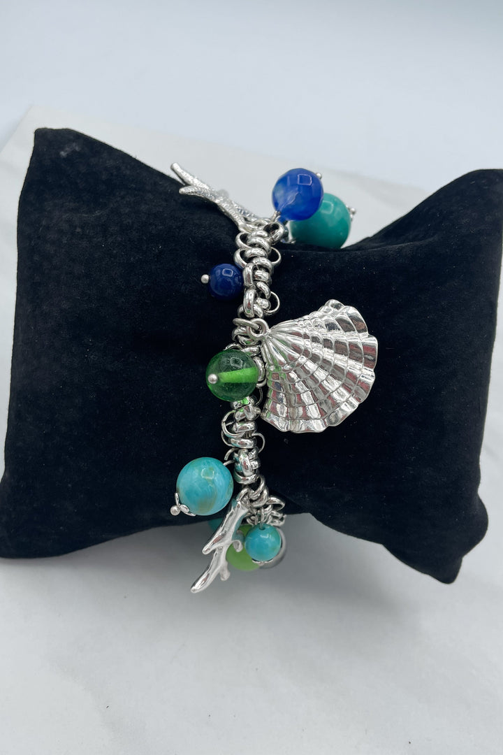 Aquatic Treasures Beaded Chunky Charm Bracelet