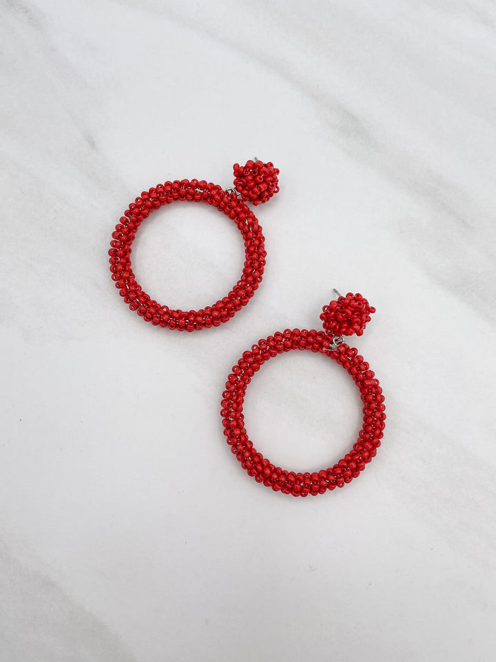 Beaded Hoop Earring