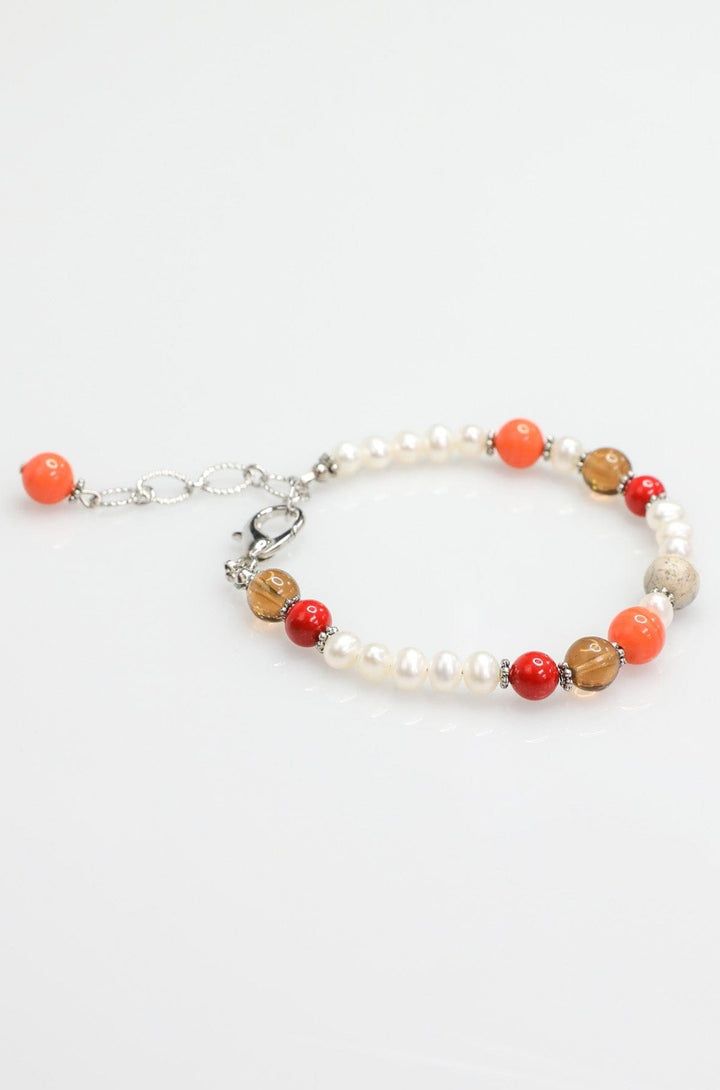 Bracelet with Freshwater Pearls and Colorful Beads