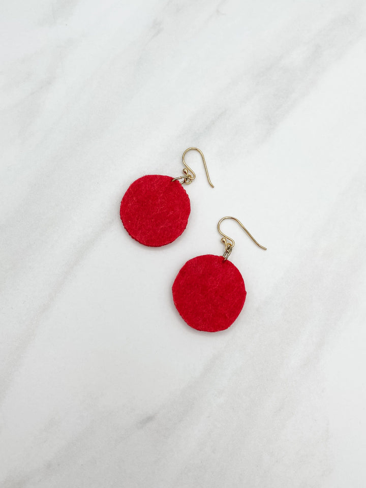 Bright Round Felt Back Seed Beaded Earrings