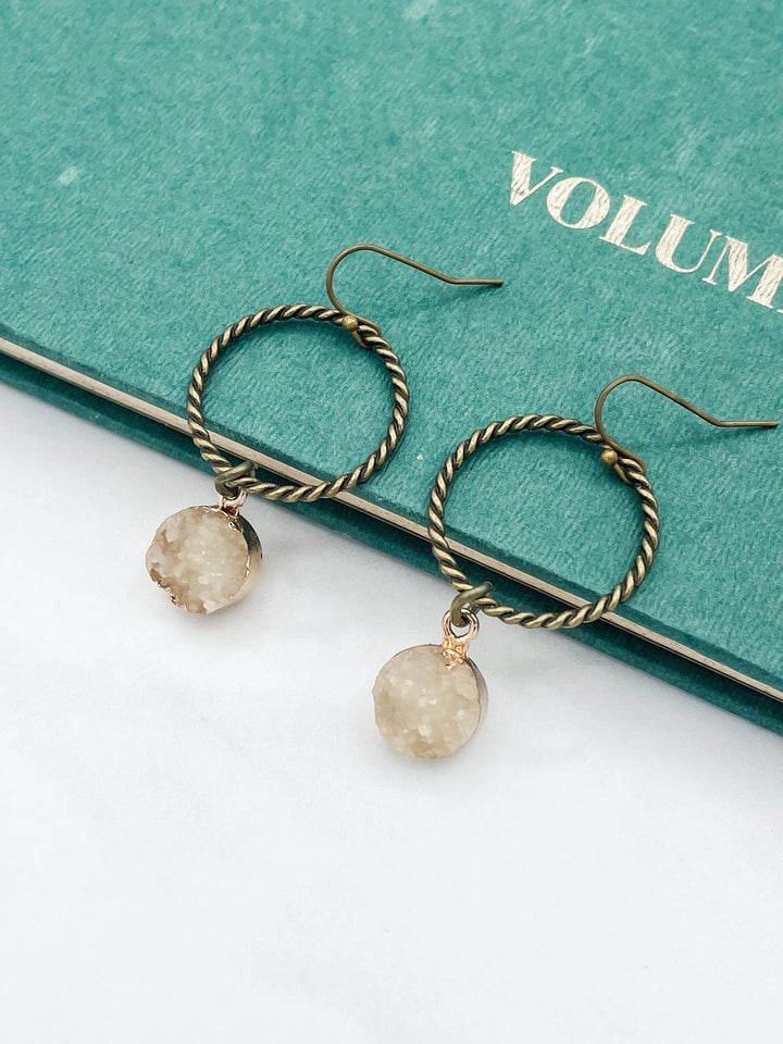 Bronze Citron Druzy Earring