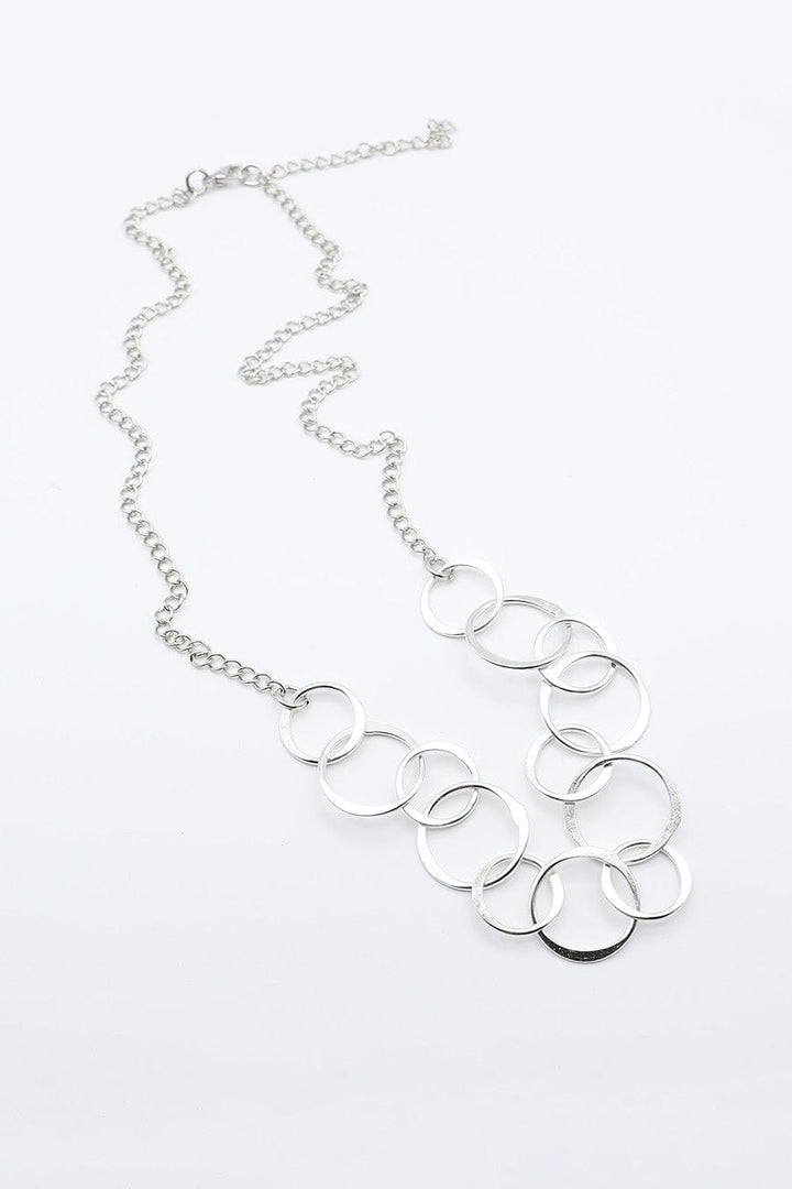 Cascade Of Silver Rings Necklace