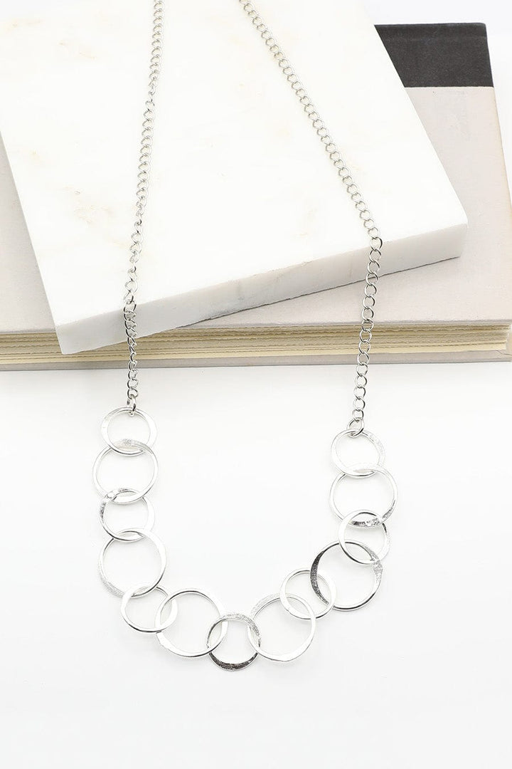 Cascade Of Silver Rings Necklace