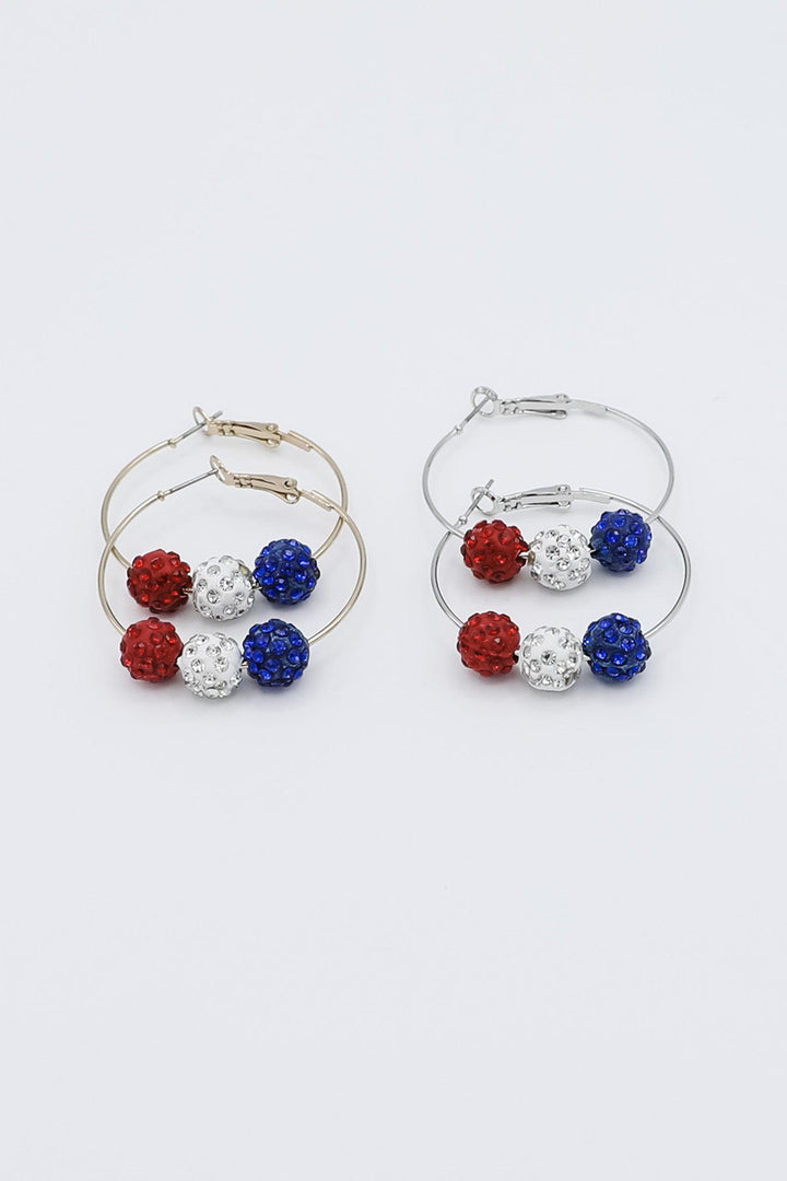 Celebrate Red White and Blue Hoop Earrings