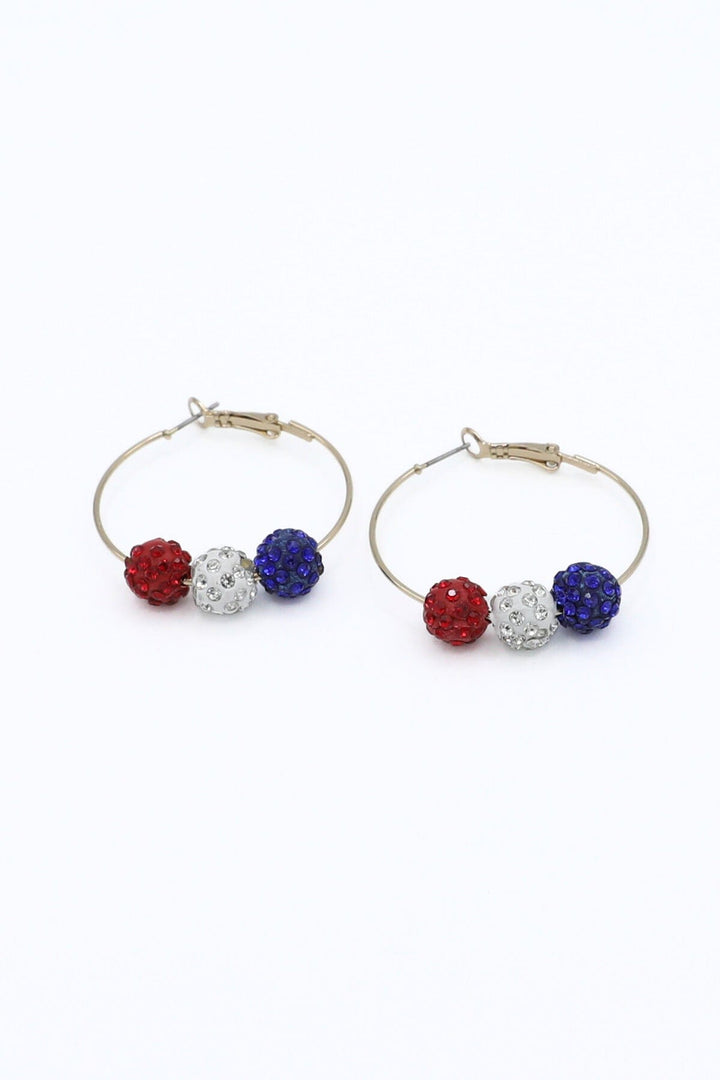 Celebrate Red White and Blue Hoop Earrings