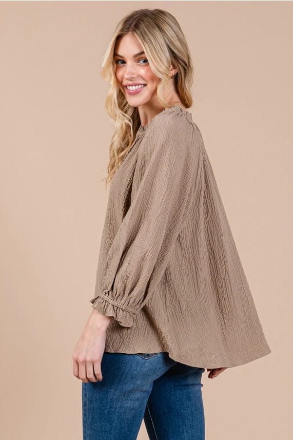 Ces Femme Minimalist Gauze Quarter Sleeve Top