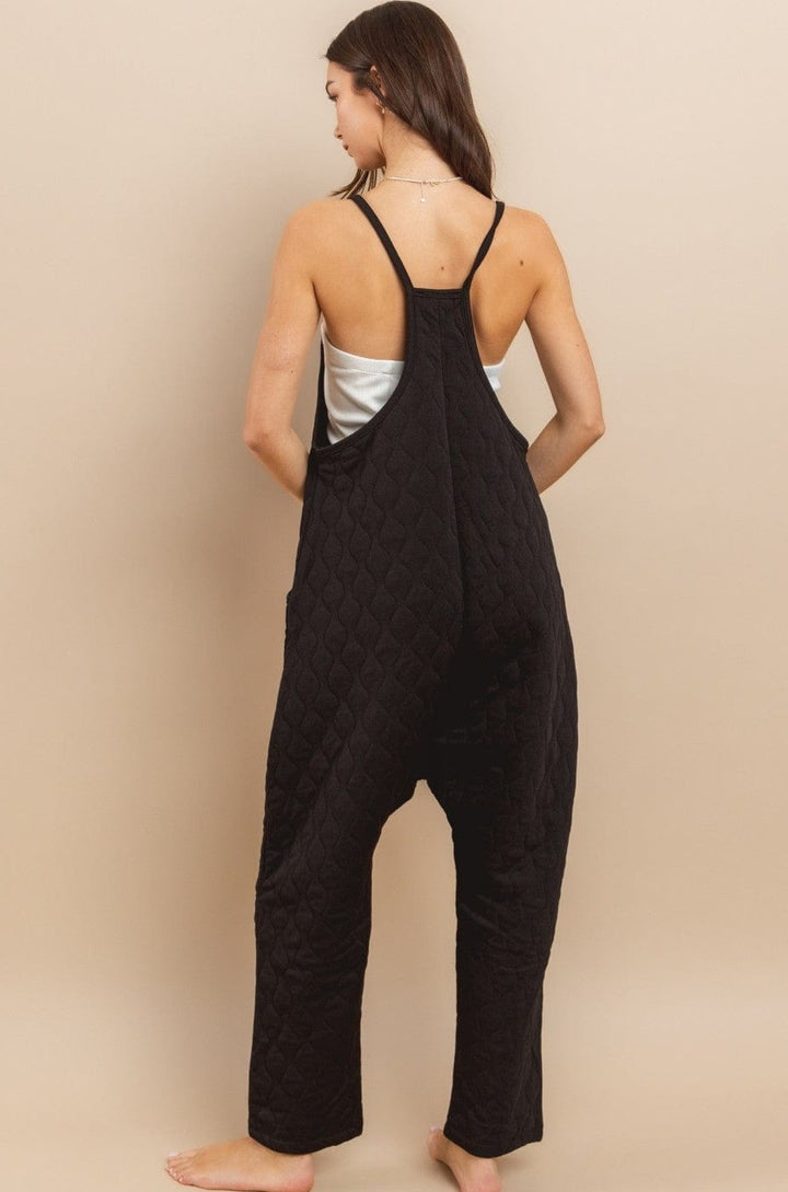 Ces Femme V-neck Sleeveless Quilted Jumpsuit