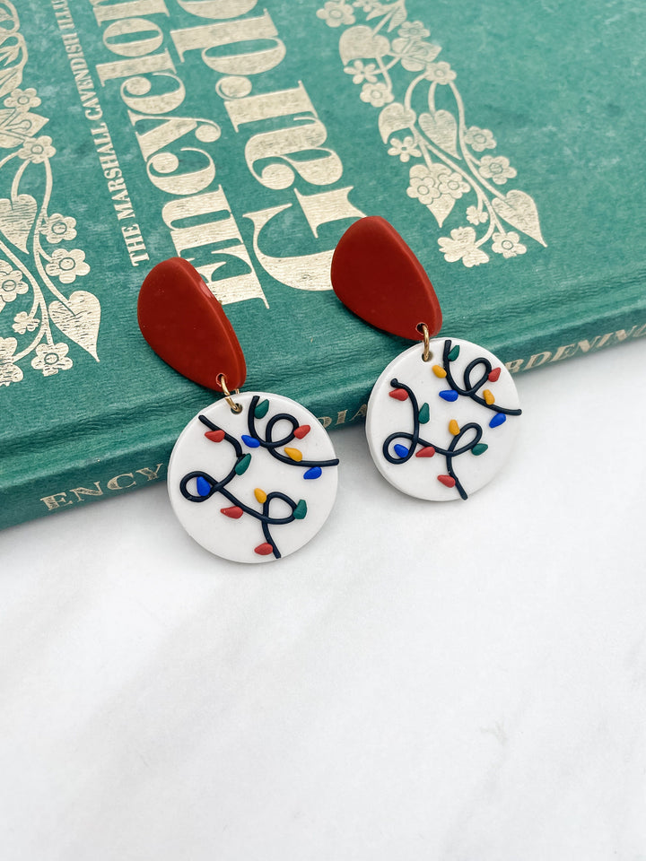 Christmas Bulbs Light Clay Earrings