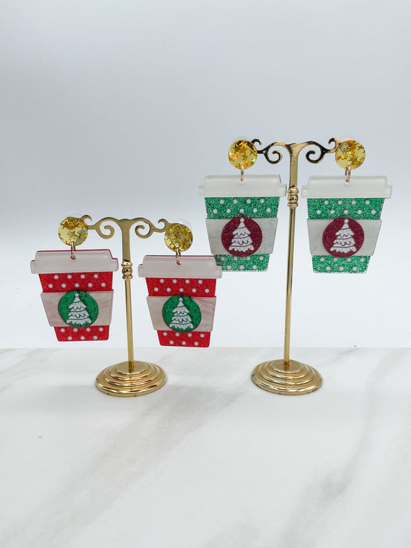 Christmas Latte Cup Earrings