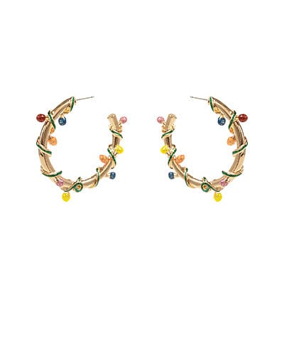 Christmas Light Wrapped 30mm Open Hoop Earrings