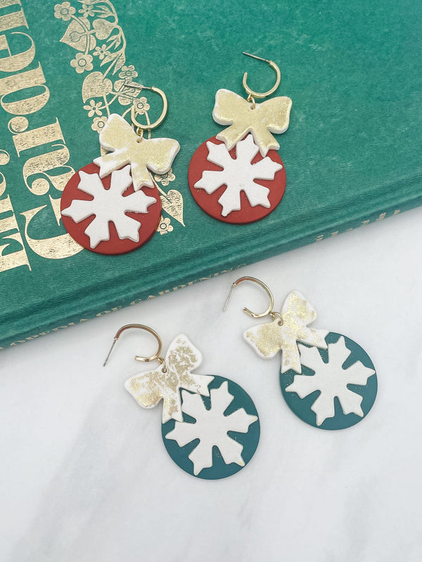 Christmas Snowflake Clay Earrings