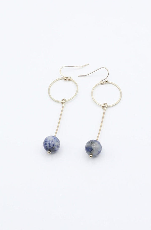 Circle Drop Sodalite Earrings