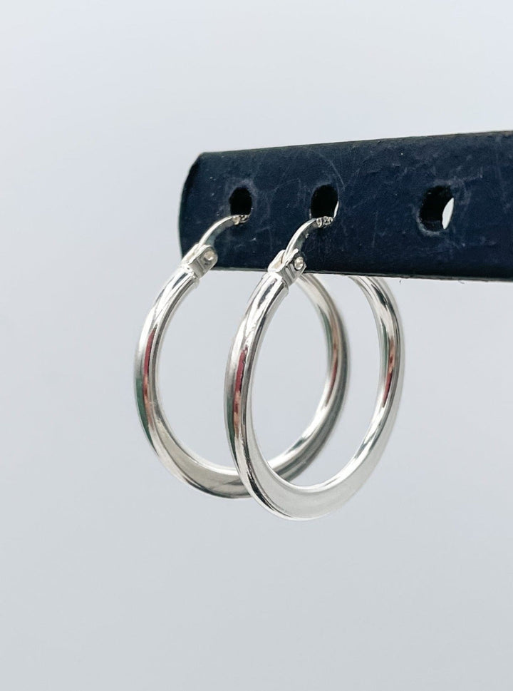 Circle Hoop Earring With Flat Side