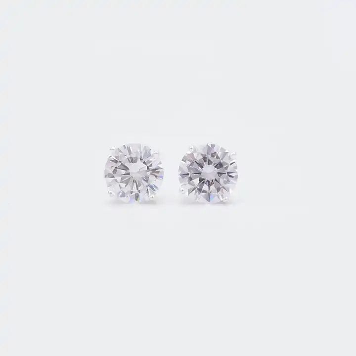 Classic Sterling Silver CZ Stud Earrings