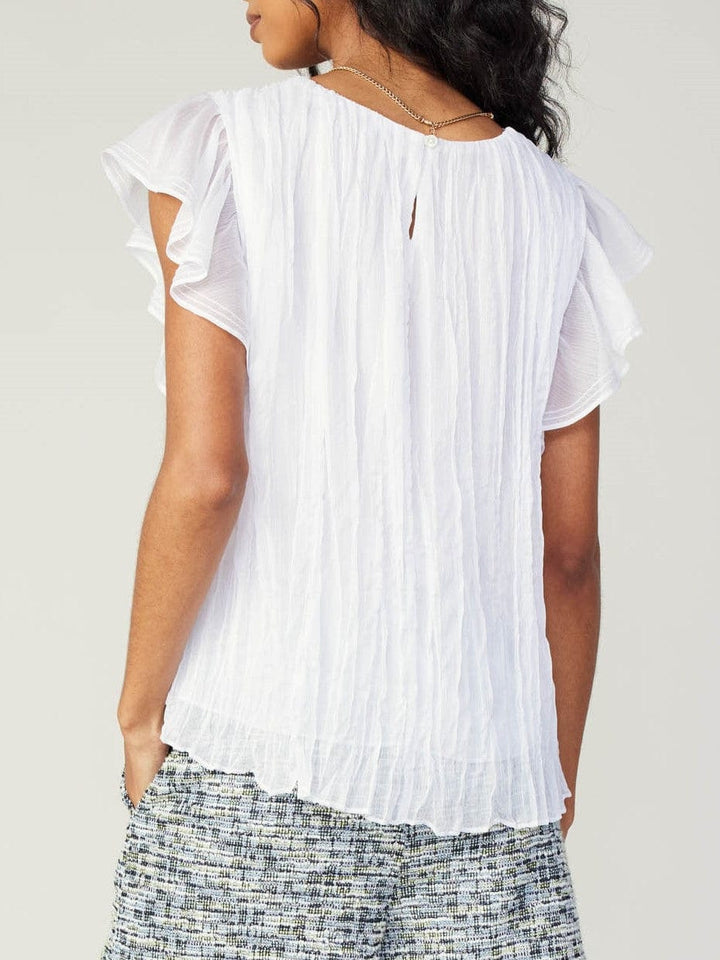 Current Air Flutter Short Sleeve Crinkle Top