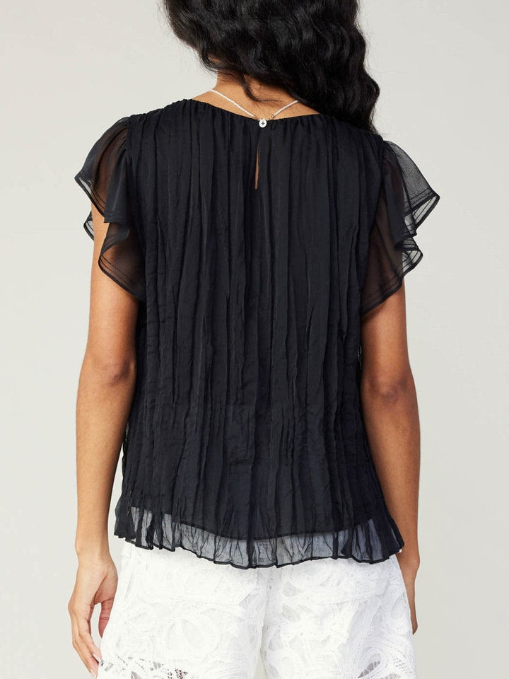 Current Air Flutter Short Sleeve Crinkle Top