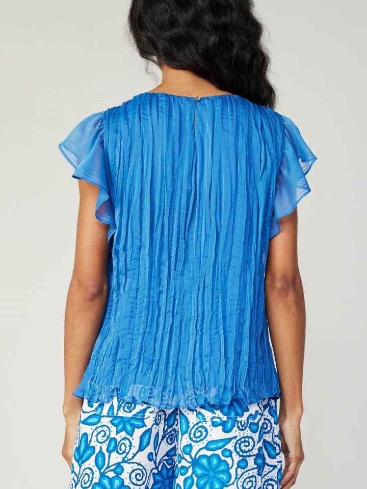 Current Air Flutter Short Sleeve Crinkle Top