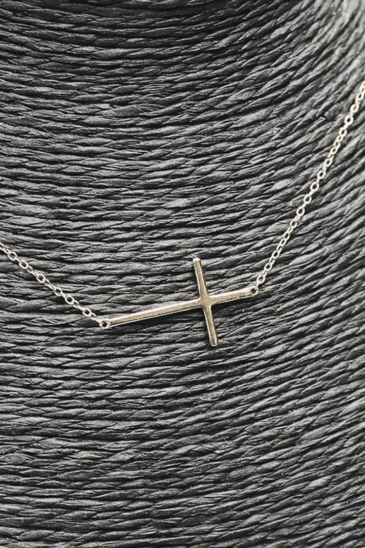 Delicate Chain Necklace with Medium Cross