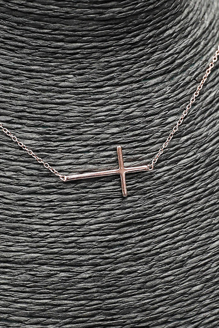 Delicate Chain Necklace with Medium Cross