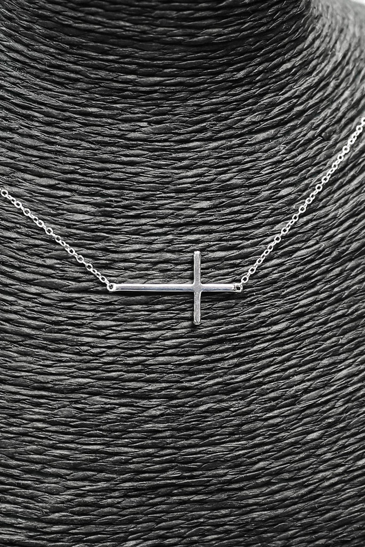 Delicate Chain Necklace with Medium Cross