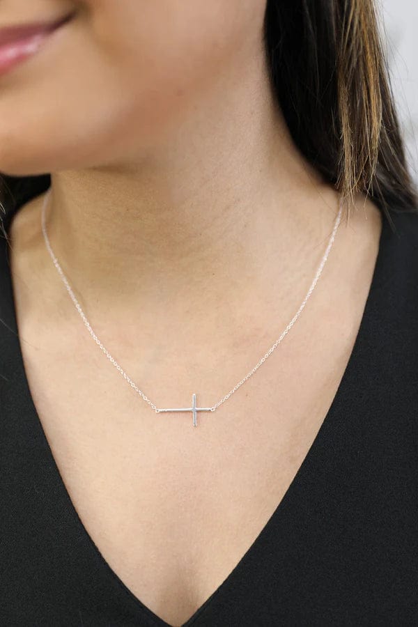 Delicate Chain Necklace with Medium Cross