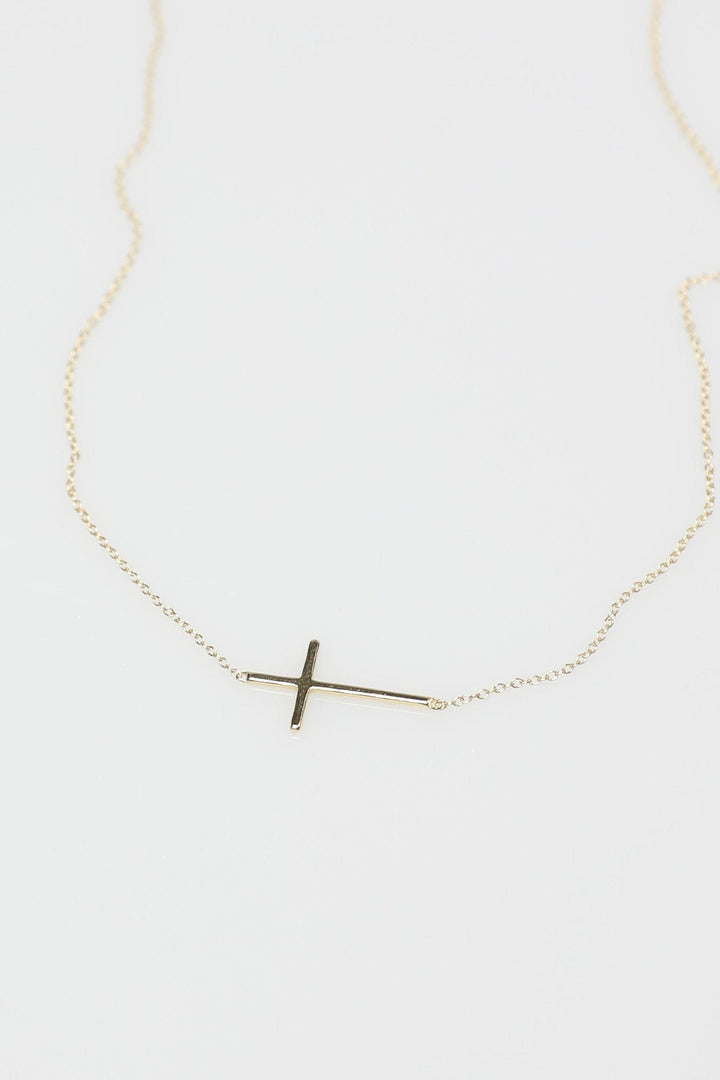 Delicate Chain Necklace with Medium Cross