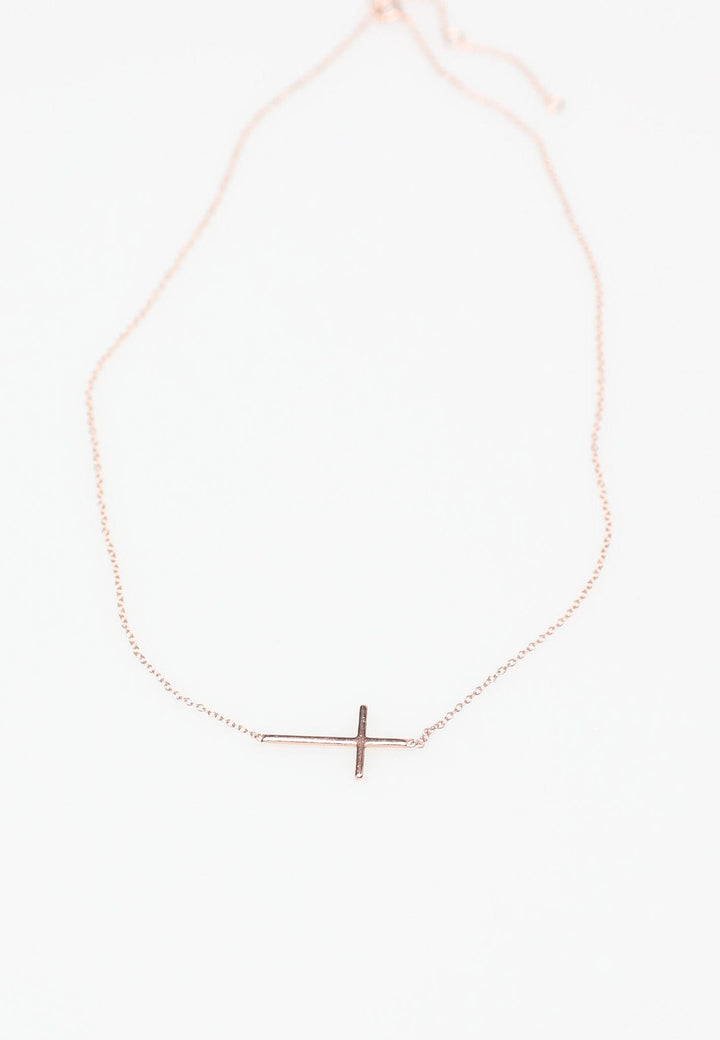 Delicate Chain Necklace with Medium Cross