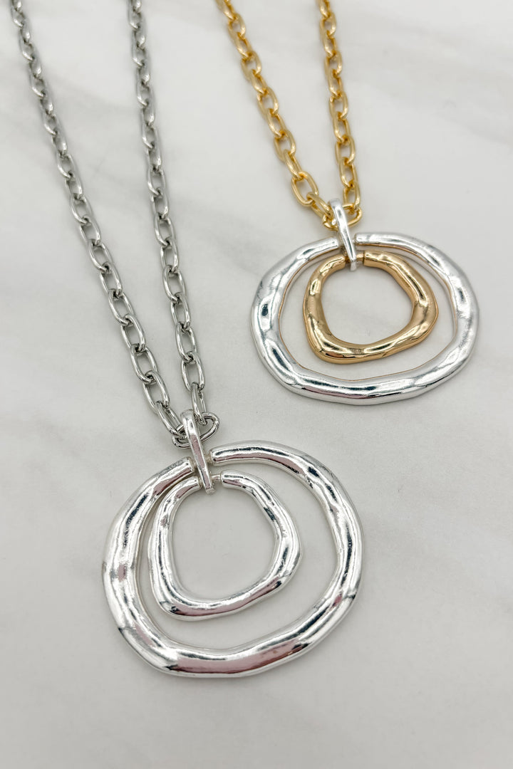 Double Circled Pendant Necklace