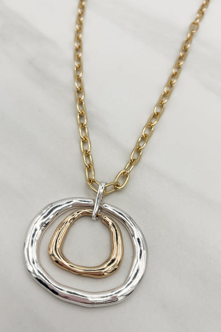 Double Circled Pendant Necklace