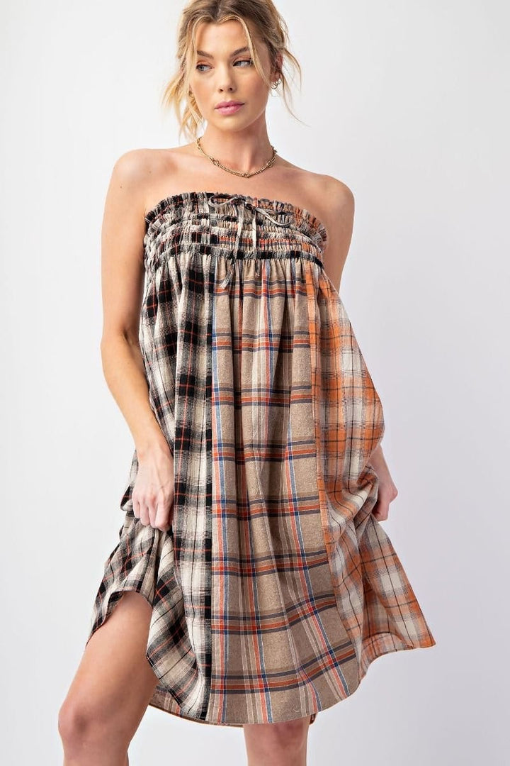 Easel Plaid Mix A-Line Maxi Interchangable Skirt/Dress