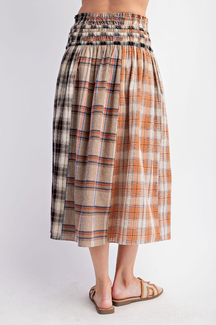 Easel Plaid Mix A-Line Maxi Interchangable Skirt/Dress