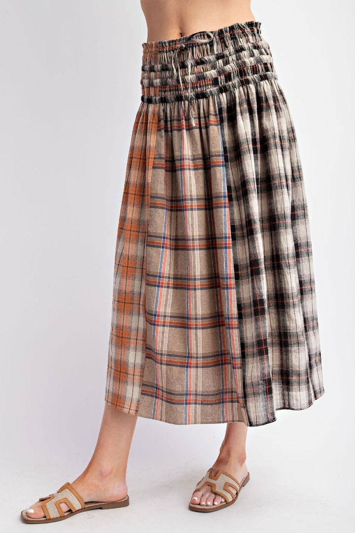 Easel Plaid Mix A-Line Maxi Interchangable Skirt/Dress