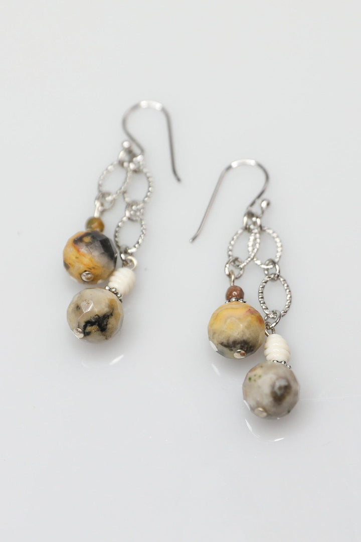 Faceted Agate Earrings with Vintage Elements