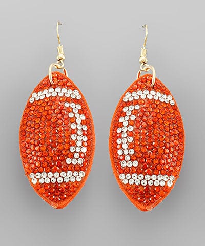 Football Crystal Suede Earrings