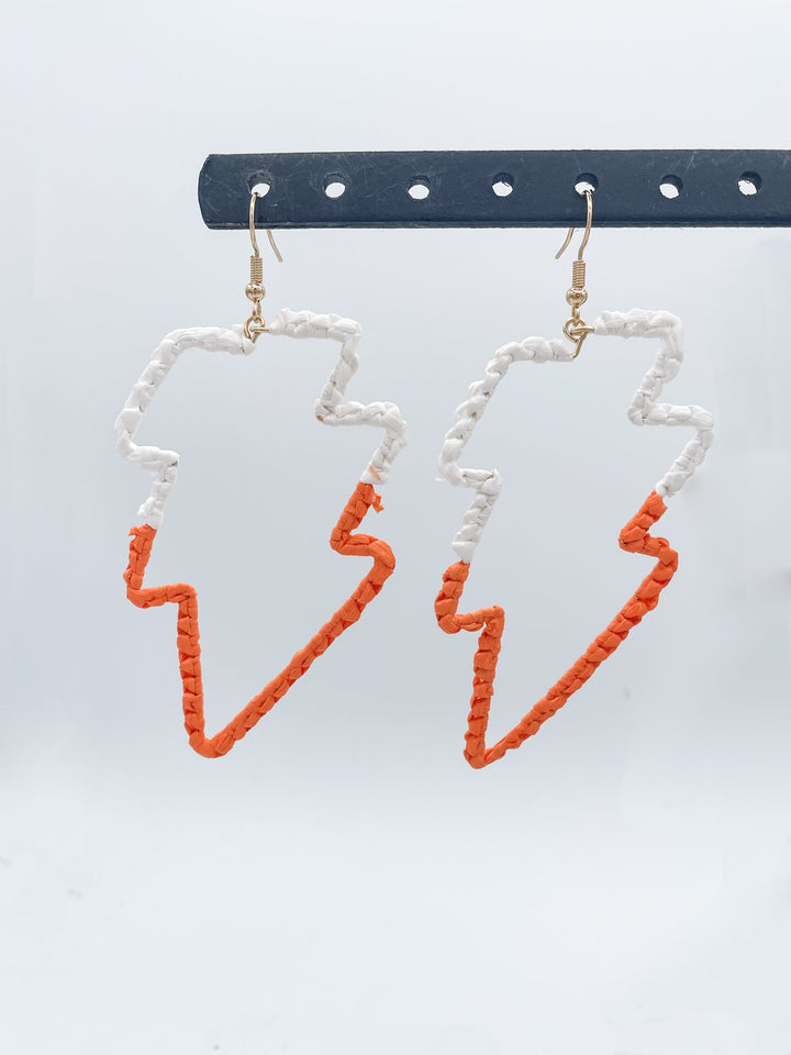 Gameday Raffia Lightning Bolt Earrings