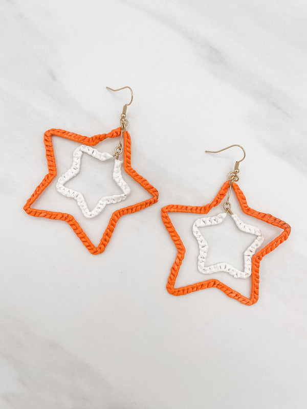 Gameday Raffia Star Shape Earrings