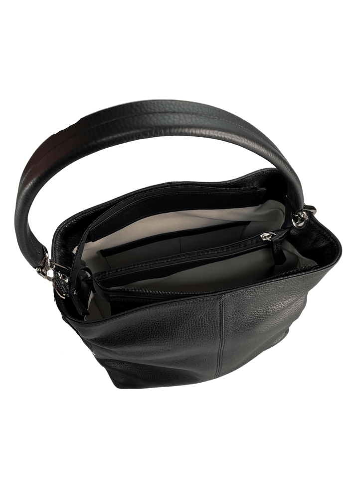 Genuine Leather Classic Bucket Shoulder Handbag