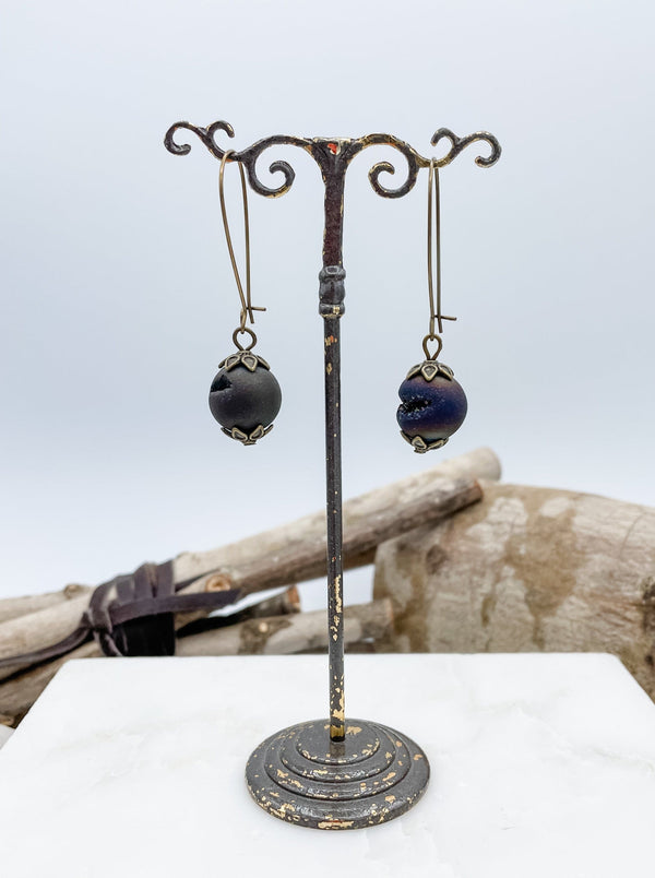 Genuine Stone Drop Earrings