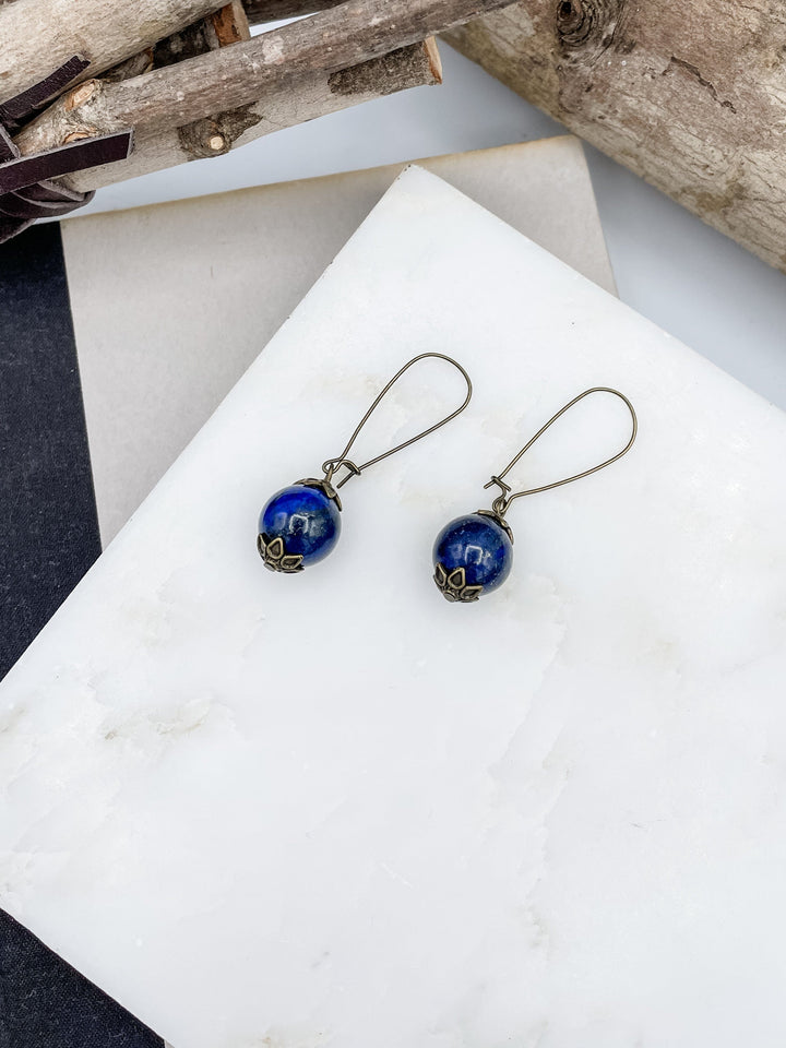 Genuine Stone Drop Earrings