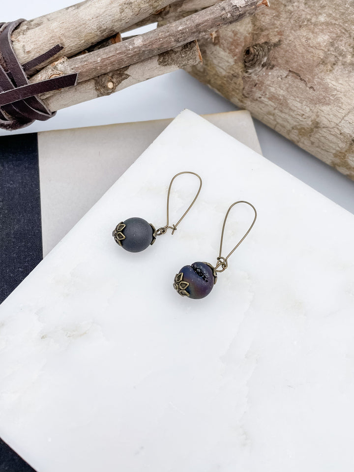 Genuine Stone Drop Earrings