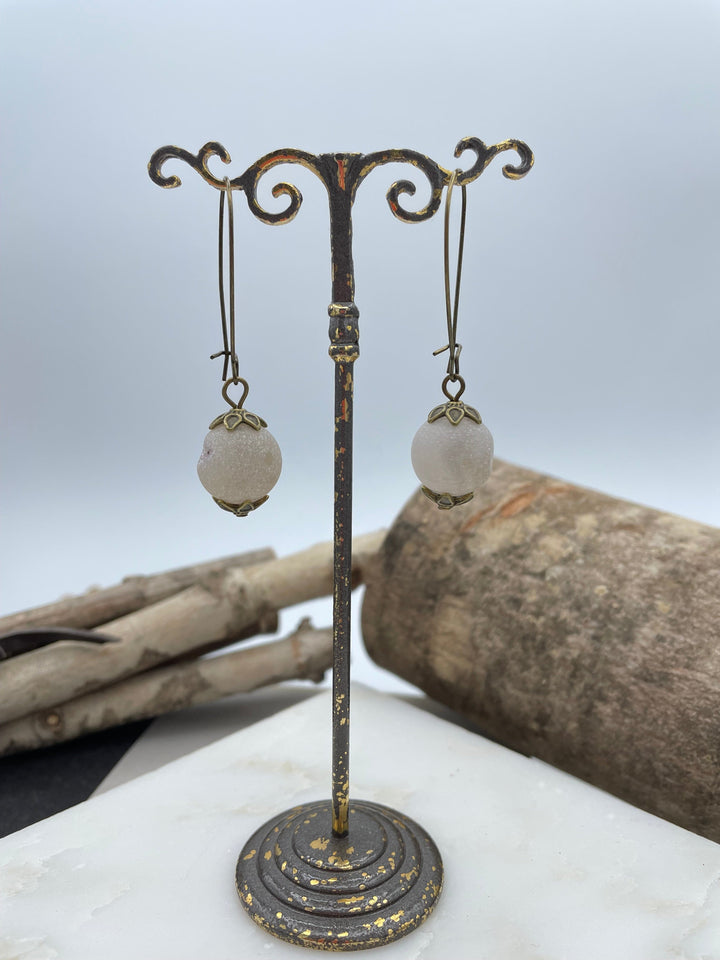 Genuine Stone Drop Earrings