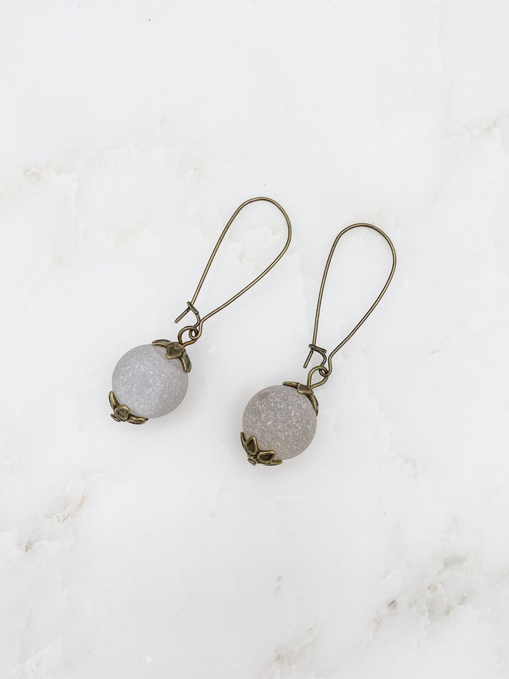 Genuine Stone Drop Earrings