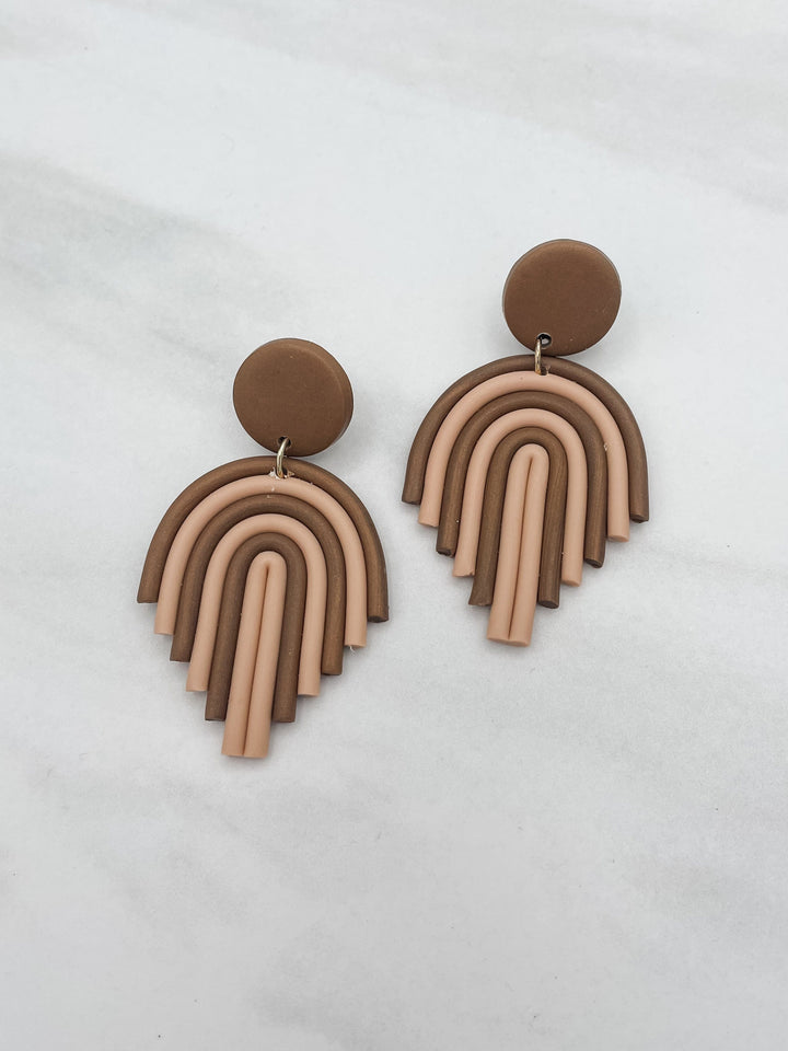 Geometric Clay Arch Earrings