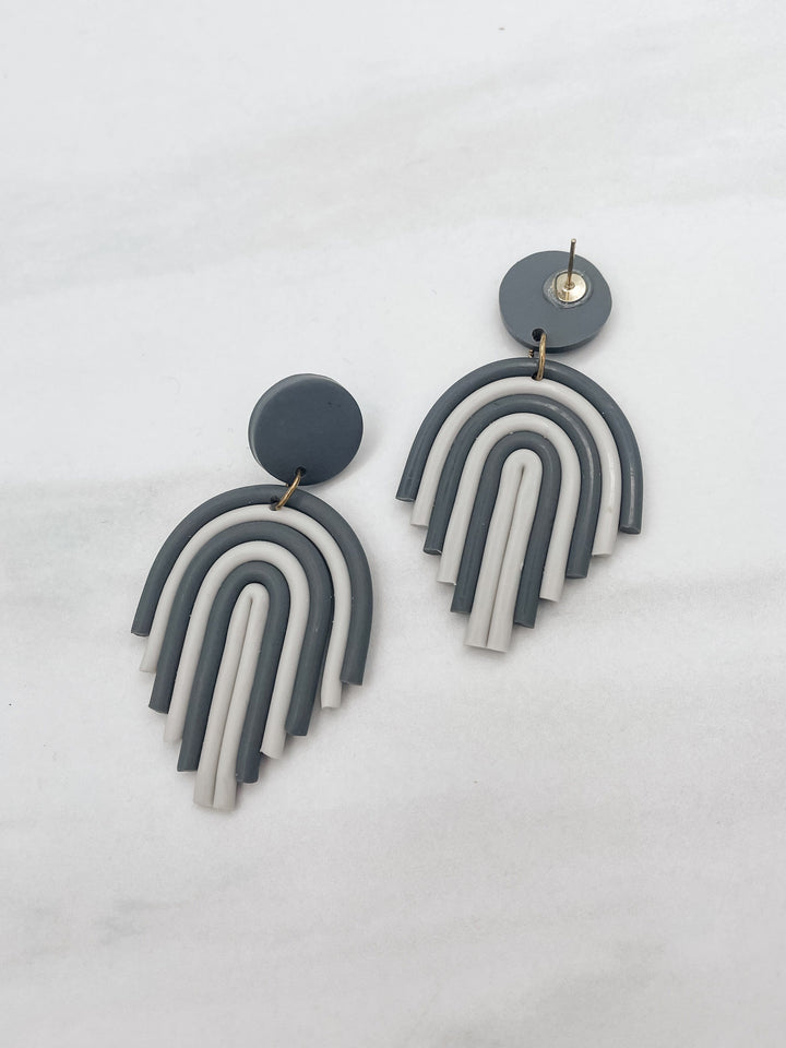 Geometric Clay Arch Earrings