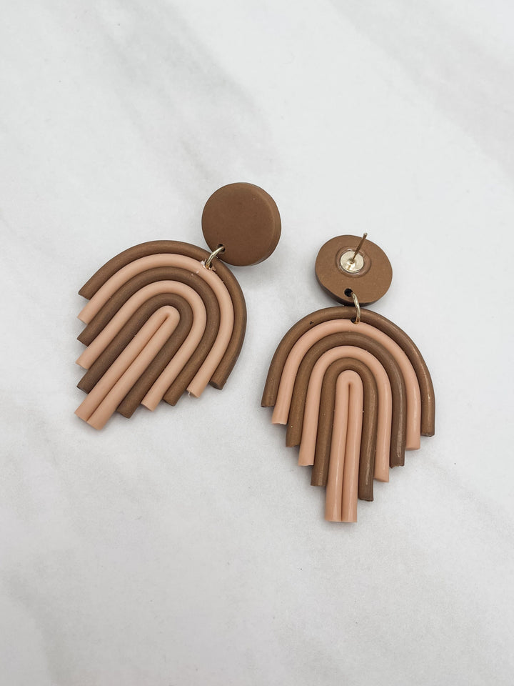 Geometric Clay Arch Earrings