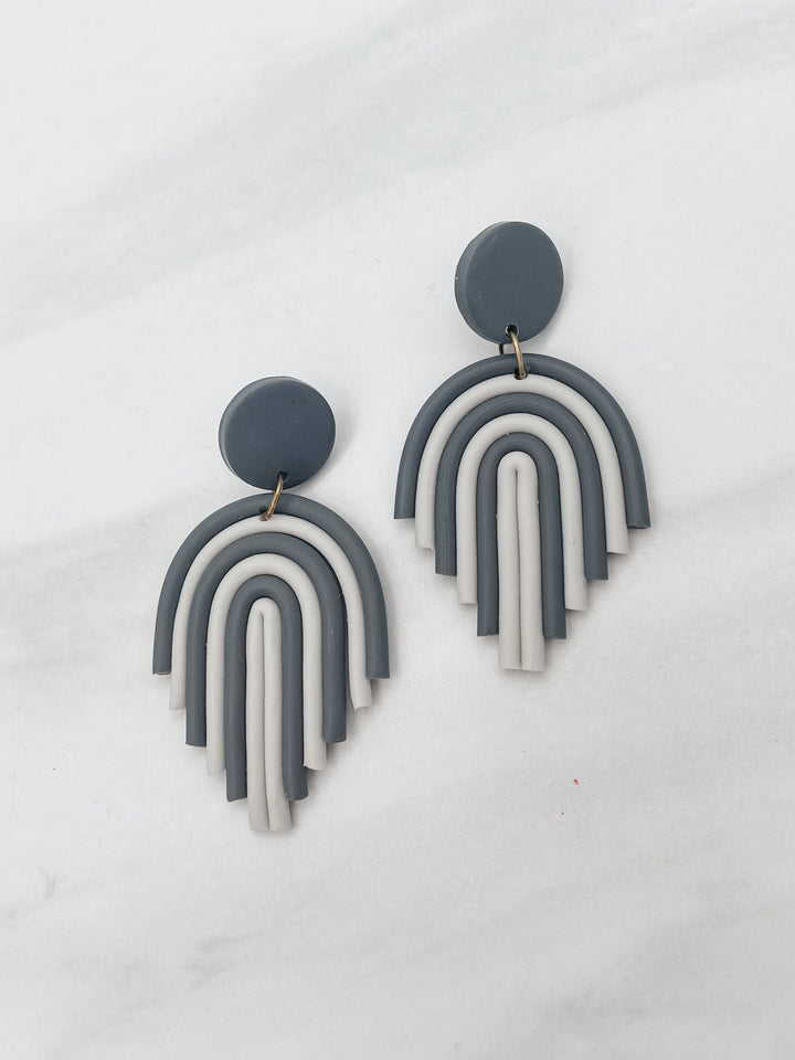 Geometric Clay Arch Earrings